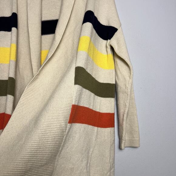 Talbots Womens Lambswool Blend Open Front Cardigan Colorblock Petite Sz L - Picture 6 of 12